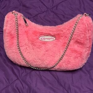 Pink Faux Fur Shoulder Bag